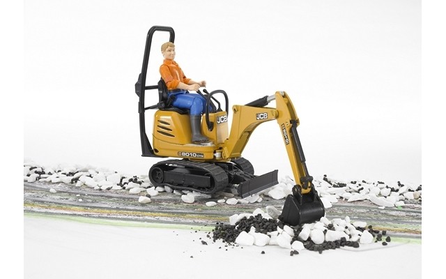 Bruder JCB Micro Excavator 8010 with Construction Worker